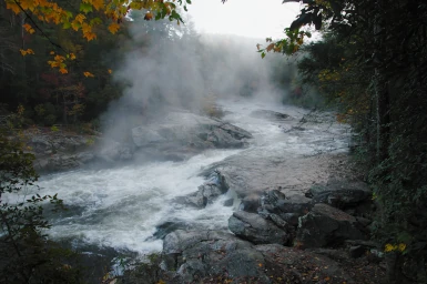 A foggy day on the Chatooga River near Clayton Georgia